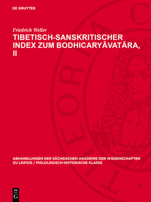 cover image of Tibetisch-sanskritischer Index zum Bodhicaryāvatāra, II